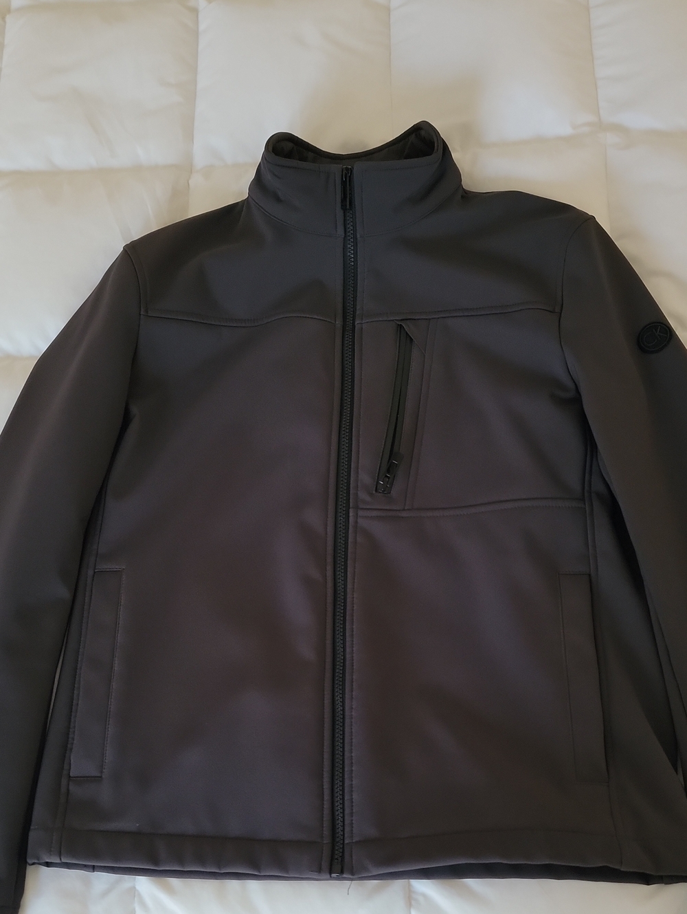 Calvin Klein Men's Charcoal Softshell Windbreaker Jacket
